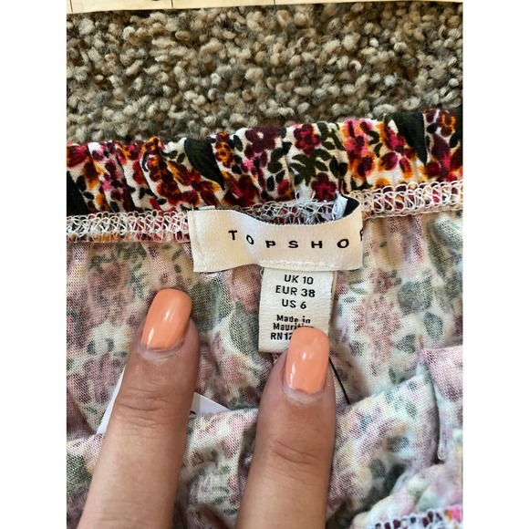 Top Shop Floral Tube Top - US size 6 - Picture 4 of 4